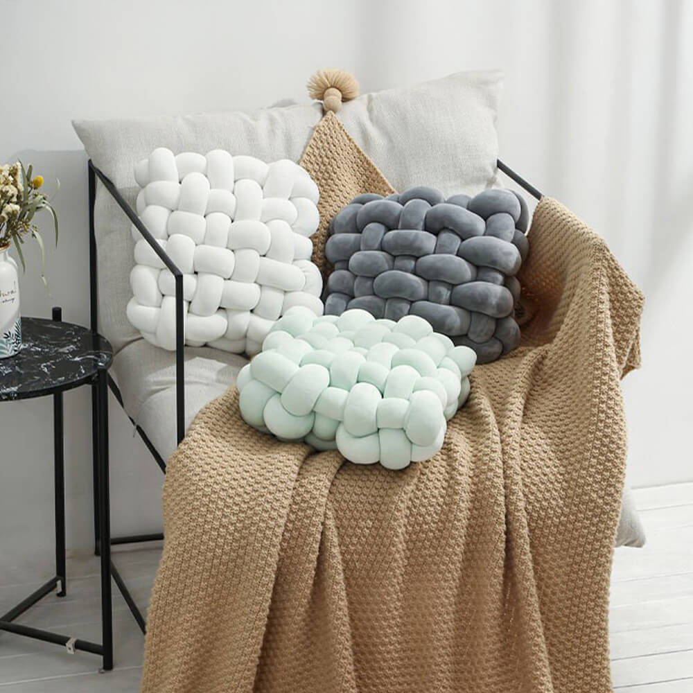 Square Soft Woven Texture Decorative Home Cushion Pillow