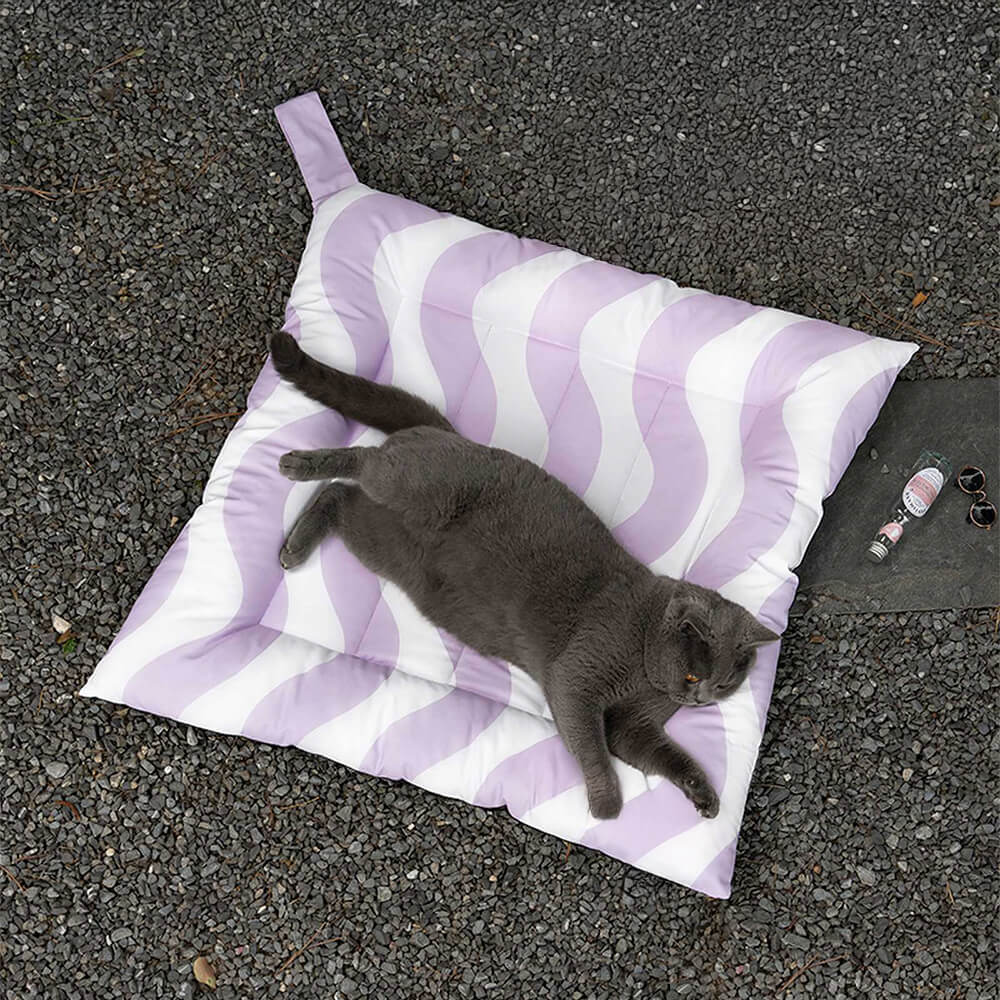 Square Striped Cooling Waterproof Portable Sleeping Dog & Cat Mat