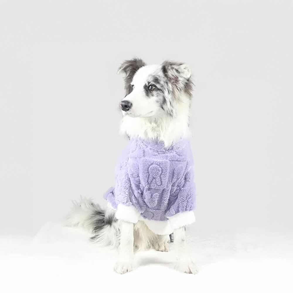 Ultraweicher, doppelseitiger Polar-Fleece-Wärme-Hunde-Pyjama-Loungewear