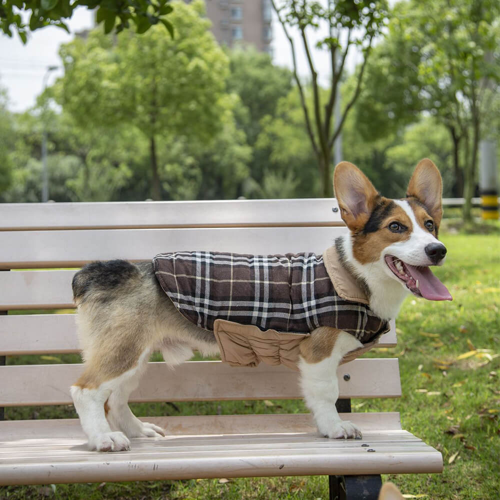 Ultra-Warm Plaid Turtleneck Skin-Friendly Velcro Dog Jacket