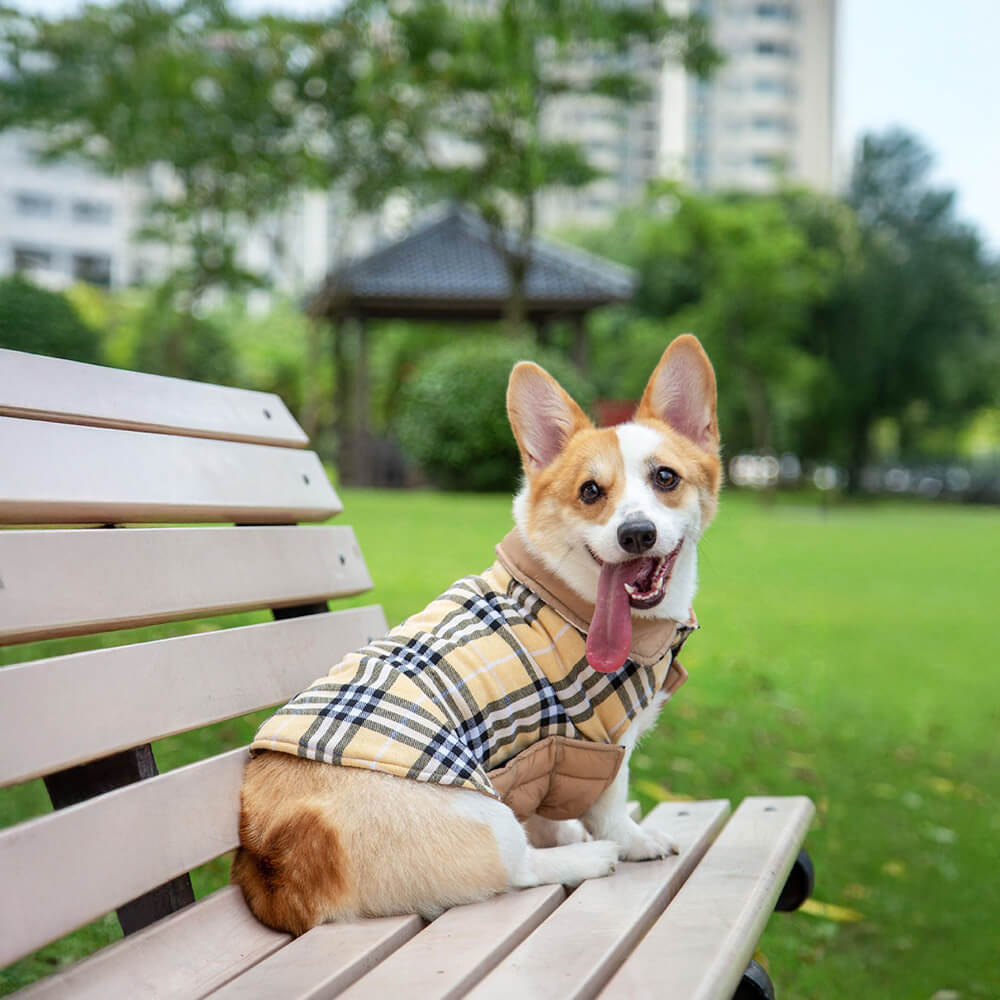 Ultra-Warm Plaid Turtleneck Skin-Friendly Velcro Dog Jacket