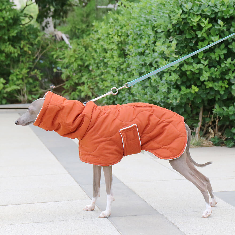 Warme, wasserdichte, gesteppte Rollkragen-Hundejacke