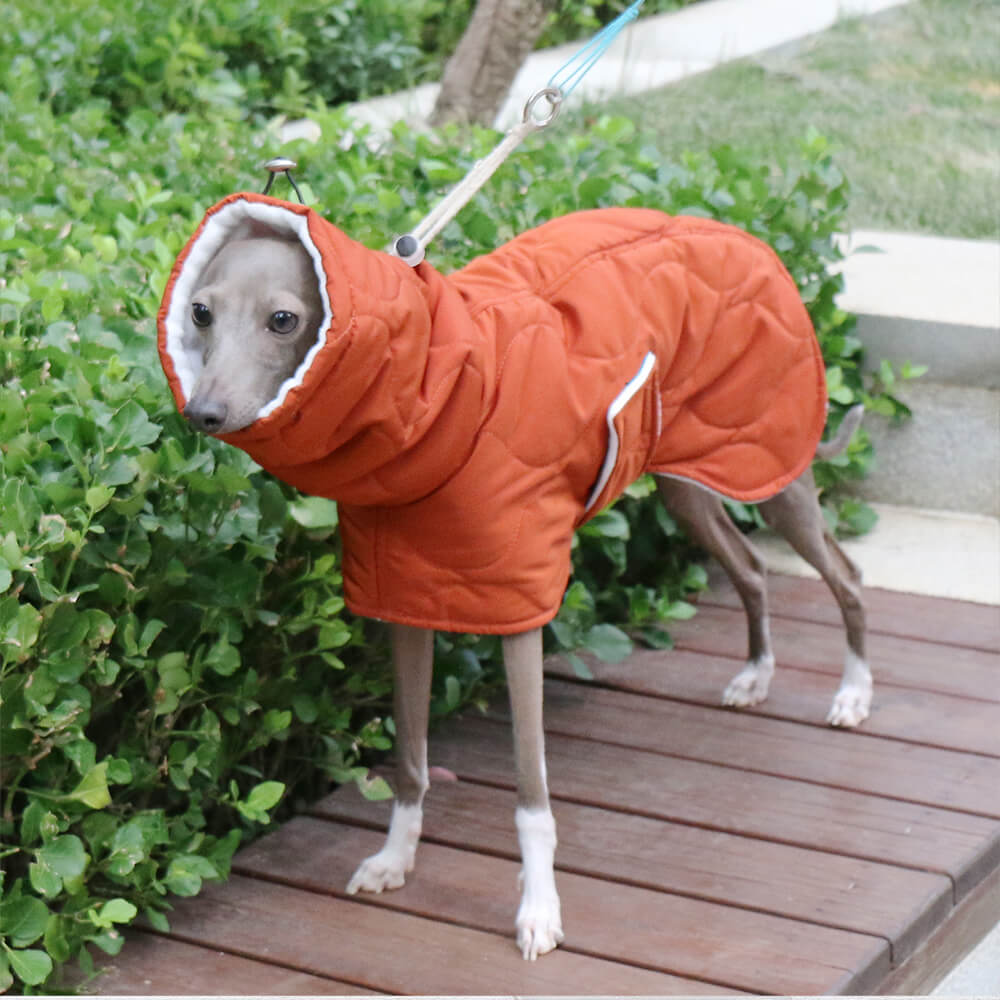 Warme, wasserdichte, gesteppte Rollkragen-Hundejacke