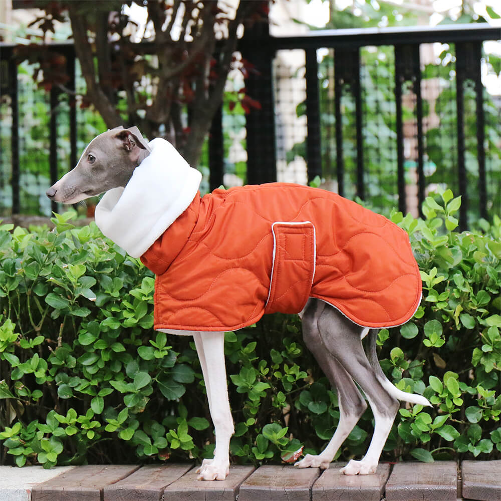 Warme, wasserdichte, gesteppte Rollkragen-Hundejacke