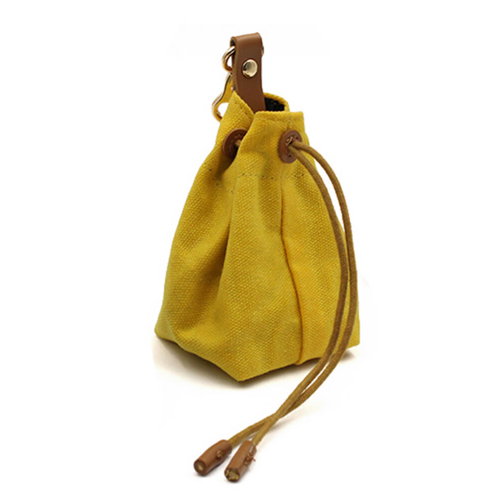 Waxed Canvas Faux Leather Outdoor Training Dog Treat Bag Waste Bag