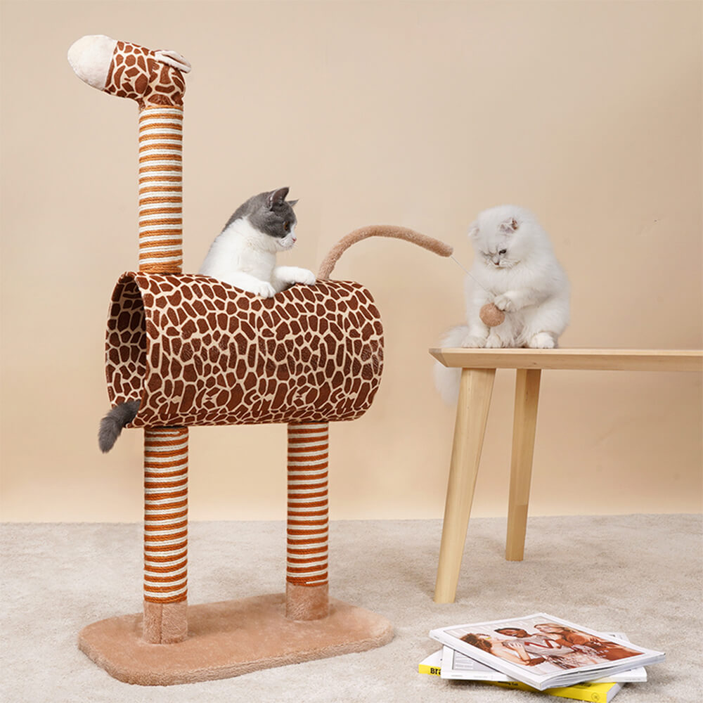 Whimsical Unicorn Multi-Functional Cat House and Scratching Tower Cat Tree