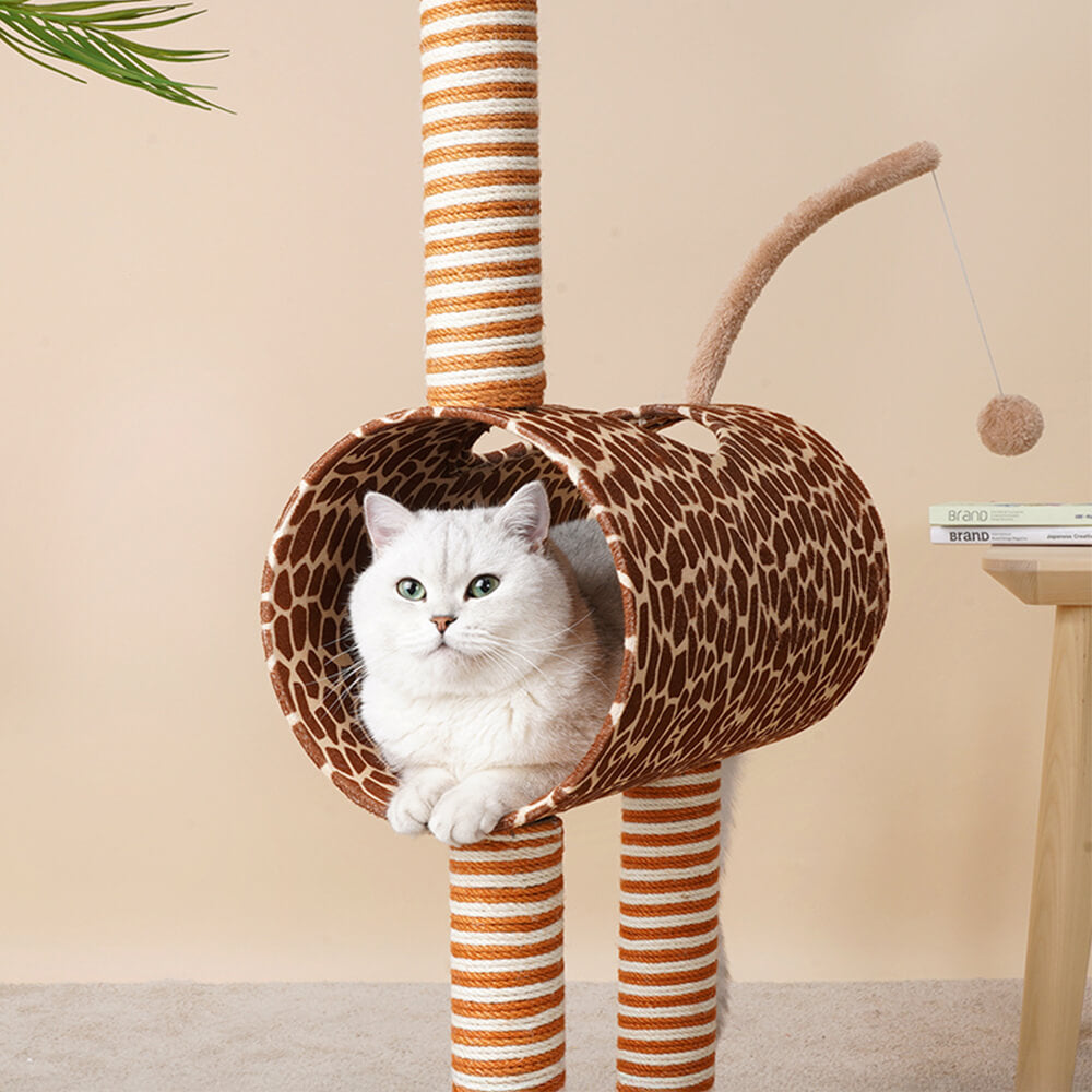 Whimsical Unicorn Multi-Functional Cat House and Scratching Tower Cat Tree