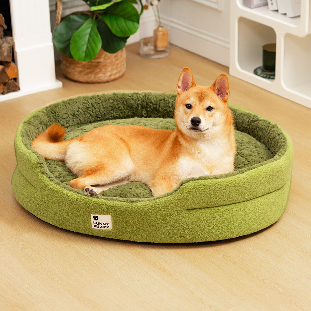 Lit pour chien confort multifonction 2 en 1 Fluffy Fleece Moss