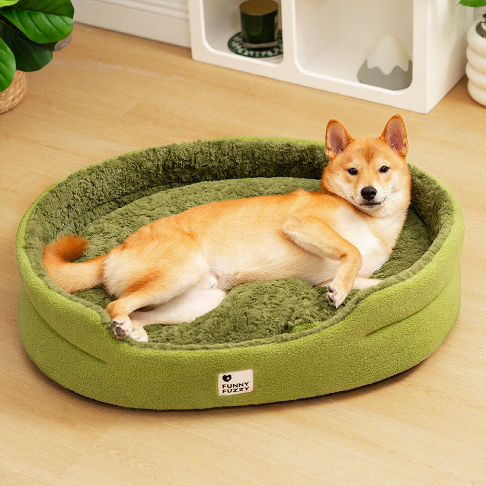 Cama para perros multifunción Comfort Fluffy Fleece Moss 2 en 1