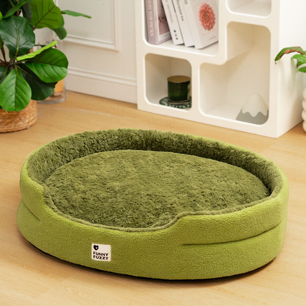 Cama para perros multifunción Comfort Fluffy Fleece Moss 2 en 1