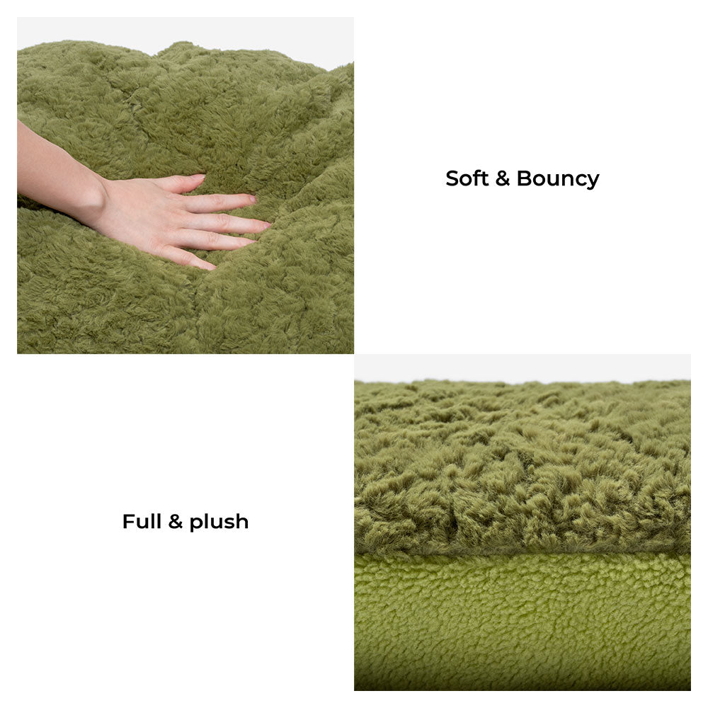 Cama para perros multifunción Comfort Fluffy Fleece Moss 2 en 1