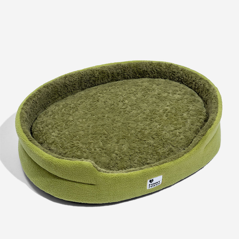 Cama para perros multifunción Comfort Fluffy Fleece Moss 2 en 1