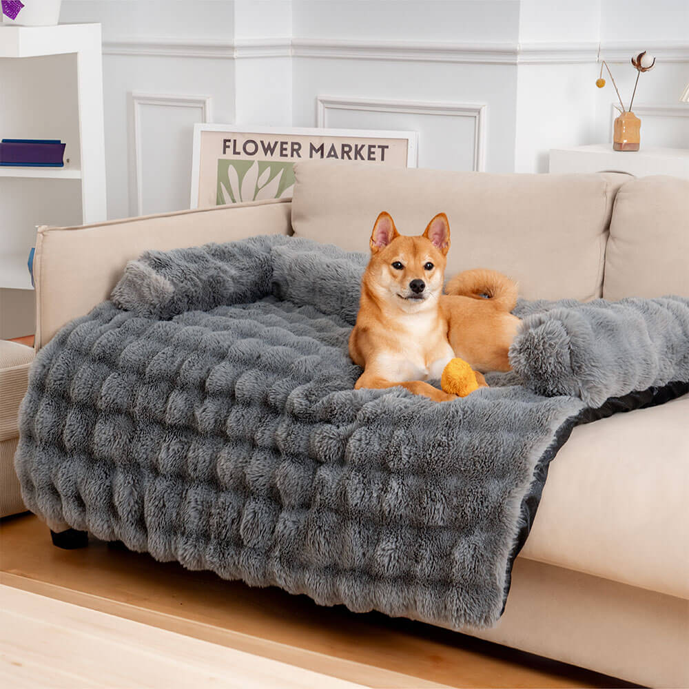 Tapis pour animaux de compagnie protecteur de canapé de lit pour chien apaisant et moelleux