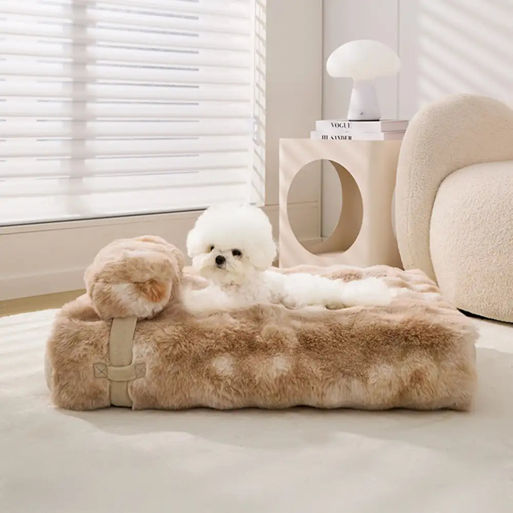 Fluffy Plush Comfortable Deep Sleep Dog Pillow Bed