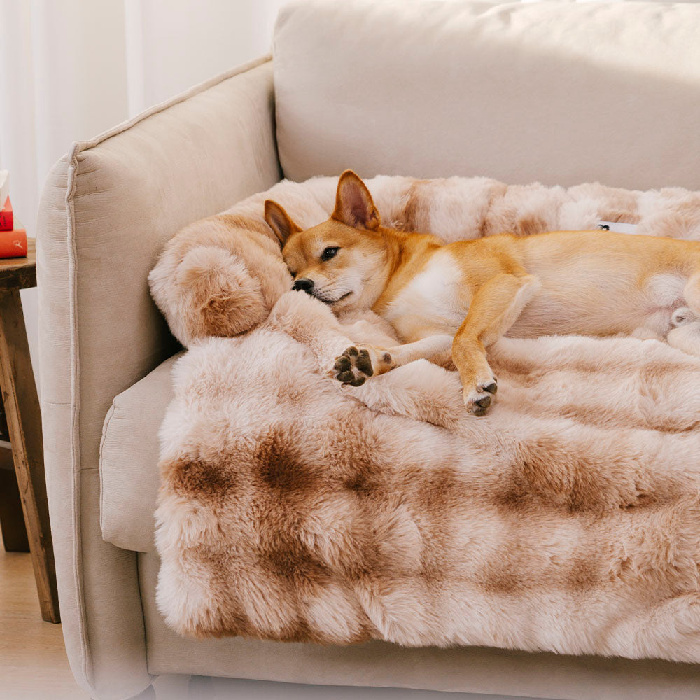 Estera protectora del animal doméstico del protector del sofá de la cama del perro calmante difusa y esponjosa