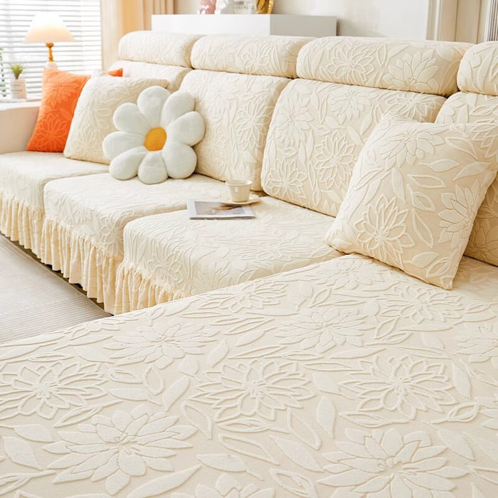 Full Wrap Flower Cozy Velvet Sofa Protector Couch Cover FUNNYFUZZY