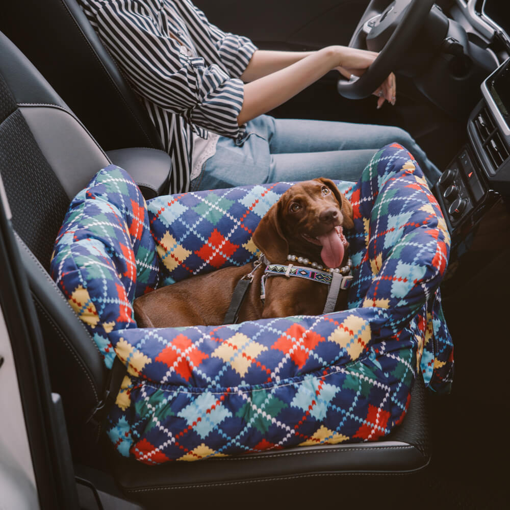 Cama portátil para asiento de coche para perros grandes con refuerzo para mascotas para excursiones de ocio