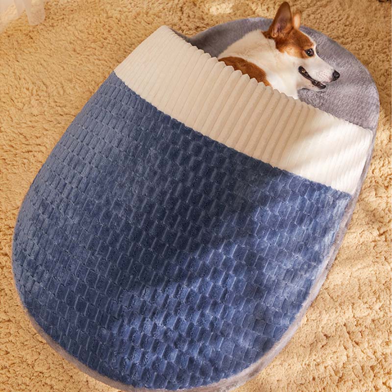 Divertida cama semicerrada para perros y gatos con estilo zapatilla