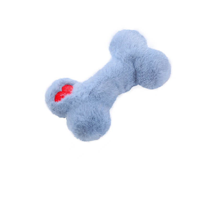 Juguete masticable para perros de juguete de peluche chirriante de hueso divertido