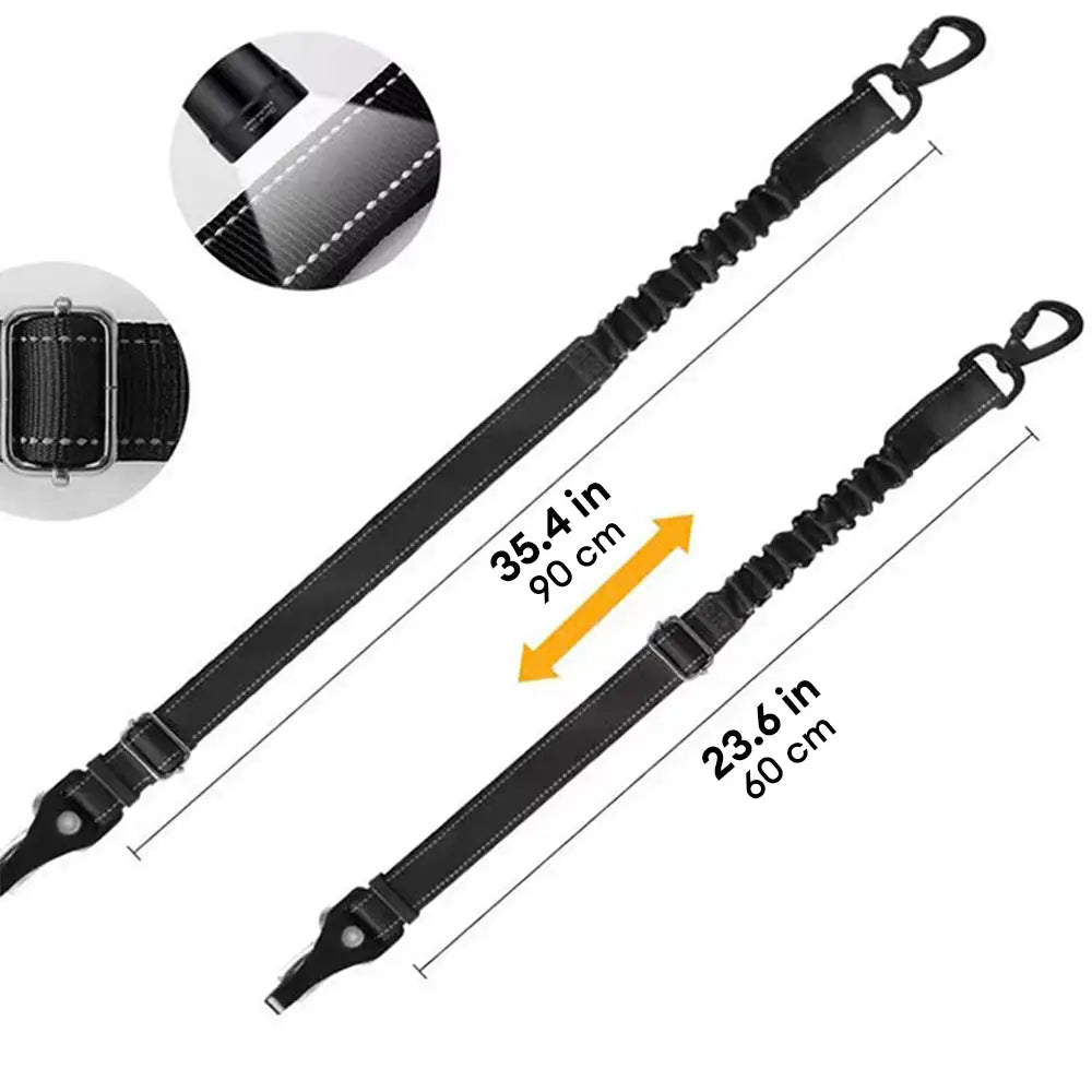 3 in 1 Dog Car Seat Belt Bungee With 360° Lockable Buckle & Hook Latch