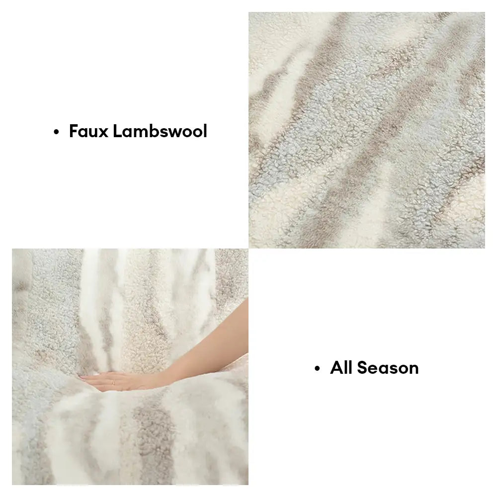 Artistic Faux Lambs Wool Warm Scratch-Resistant & Deep Sleep Comfort Large Dog Bed