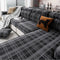 Checkered Stretch Universal Fully Fitted Anti-Cat Scratch Couch Cover - Suitable for All Seasons