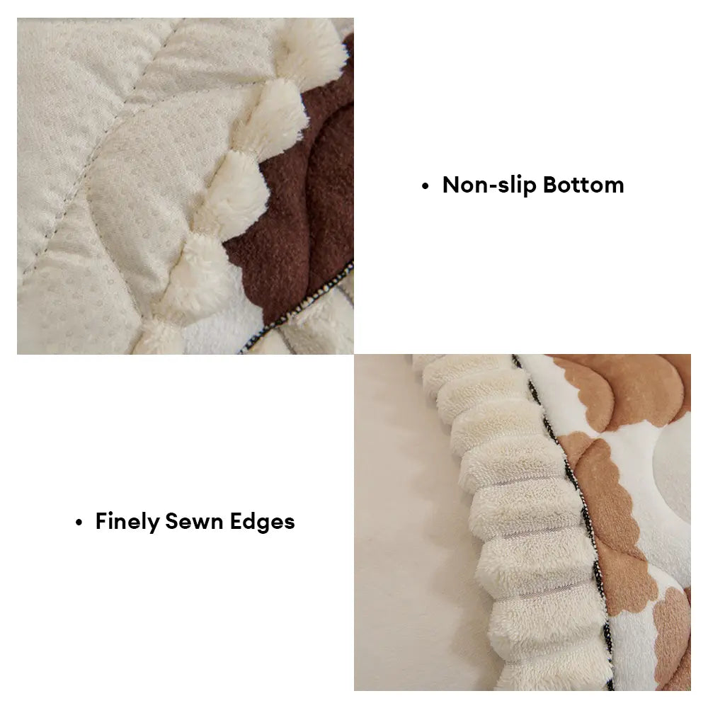 Cubierta de sofá acolchada antideslizante de sofá de terciopelo a cuadros