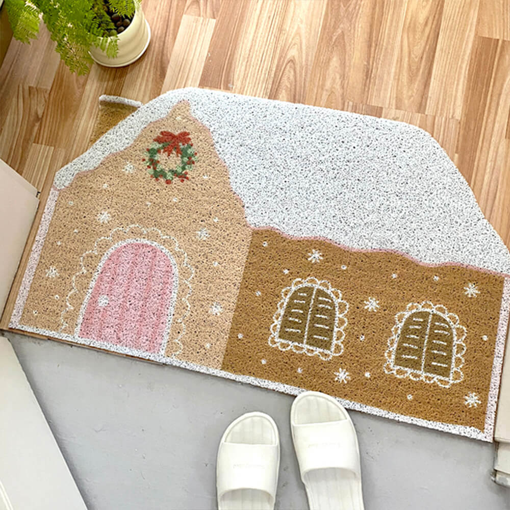 Christmas Gingerbread House Durable Multi-Functional Non-Slip Decorative Home Rug