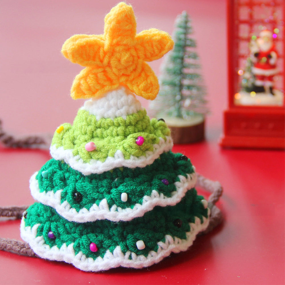 Christmas Knitted Hat Scarf Ornament Dog & Cat Accessory