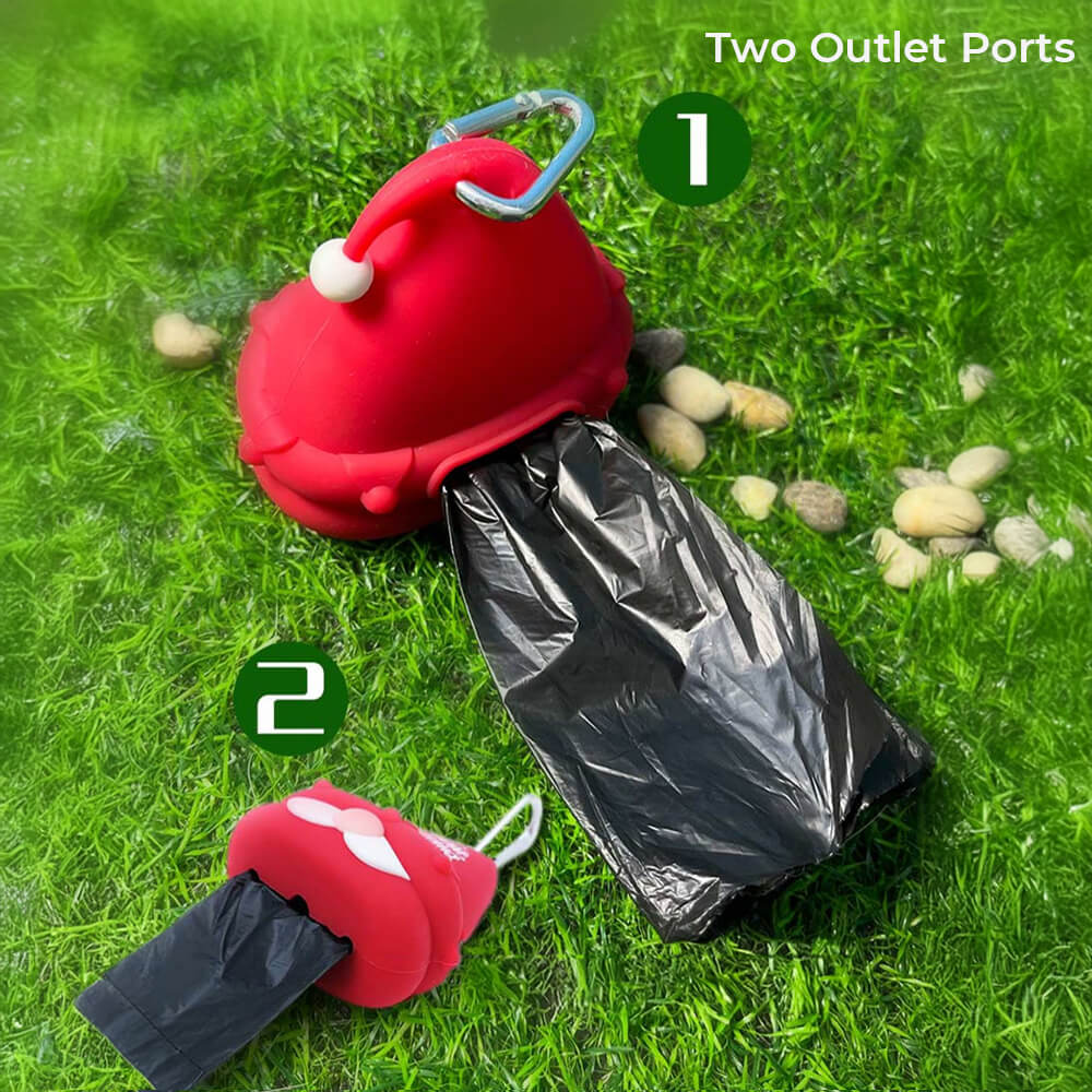 Christmas Portable Silicone Walking Dog Poop Waste Bag Dispenser