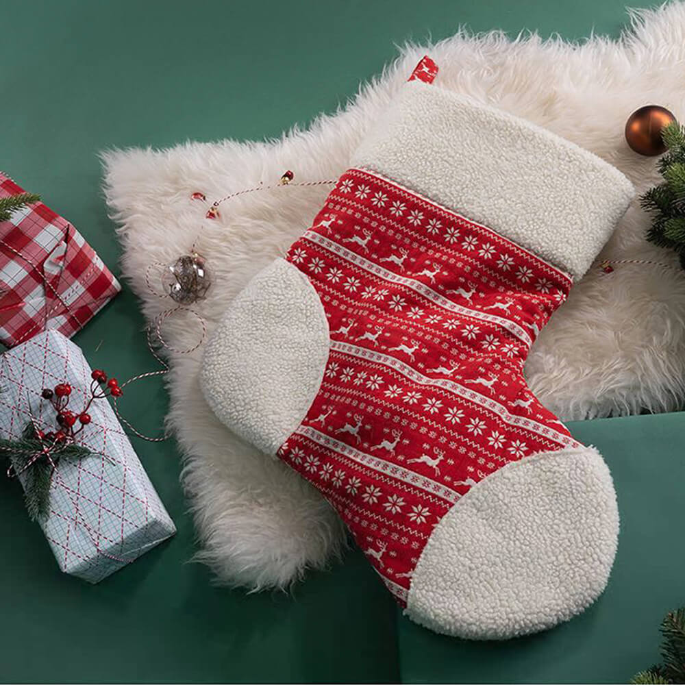 Christmas Stocking Multi-Functional Decoration Warm Semi-Enclosed Pet Sleeping Bag