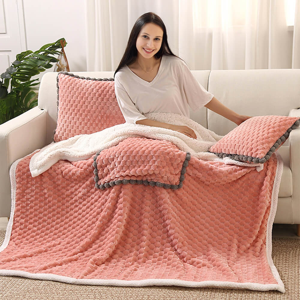 Convertible Fluffy Ultimate Comfort Anti-Static Pillow Blanket