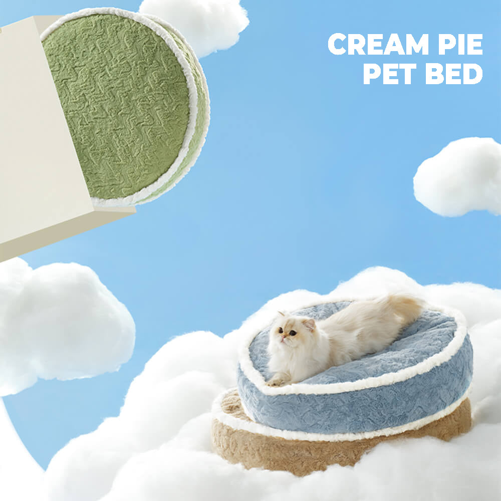 Cama para mascotas de felpa ultrasuave Cream Pie