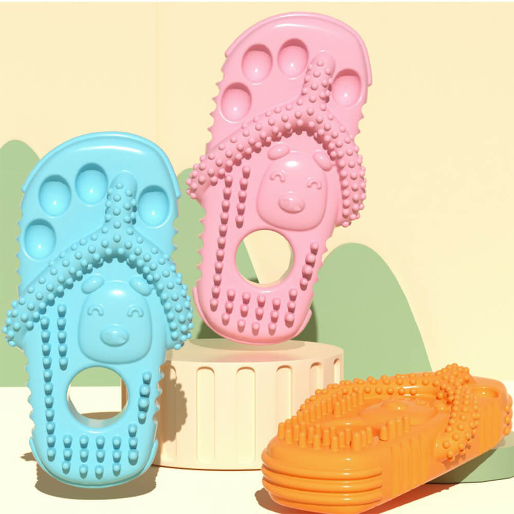 Zapatillas de juguete para masticar para perros, juguete de limpieza de dientes resistente a mordeduras impermeables