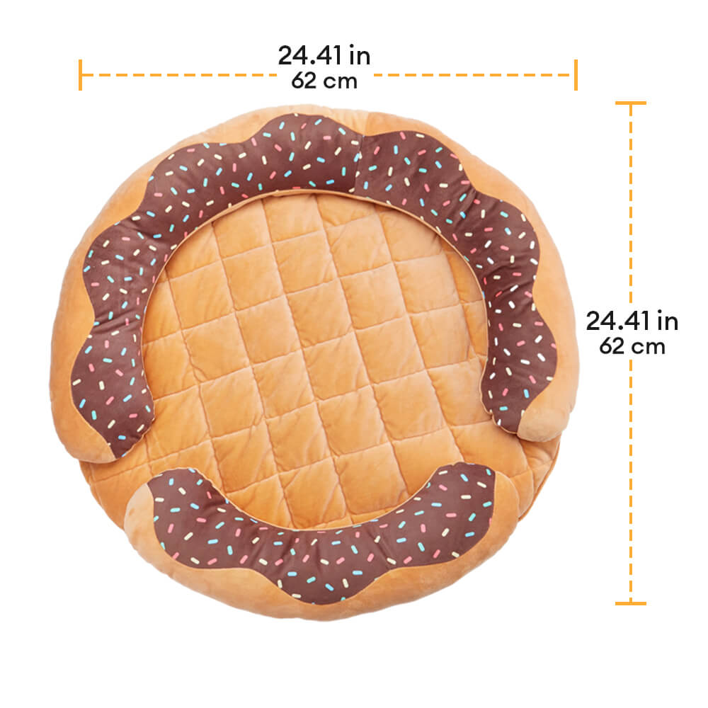 Donut Shaped Multi-Purpose Washable Dog & Cat Bed with Squeaky Pillow