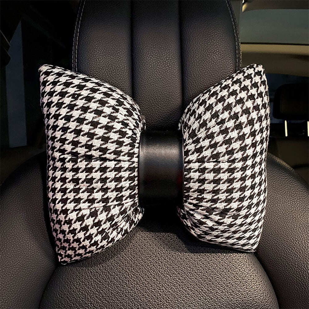 Deluxe Houndstooth Breathable Mesh Car Seat Cover Full Set