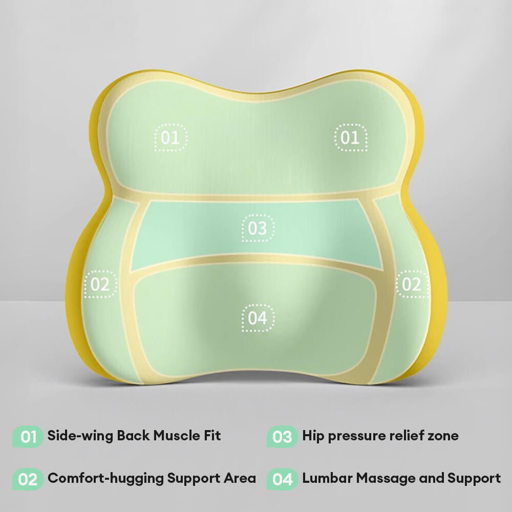 Ergonomic Butterfly-Shaped Memory Foam Lumbar Support Car Pillow