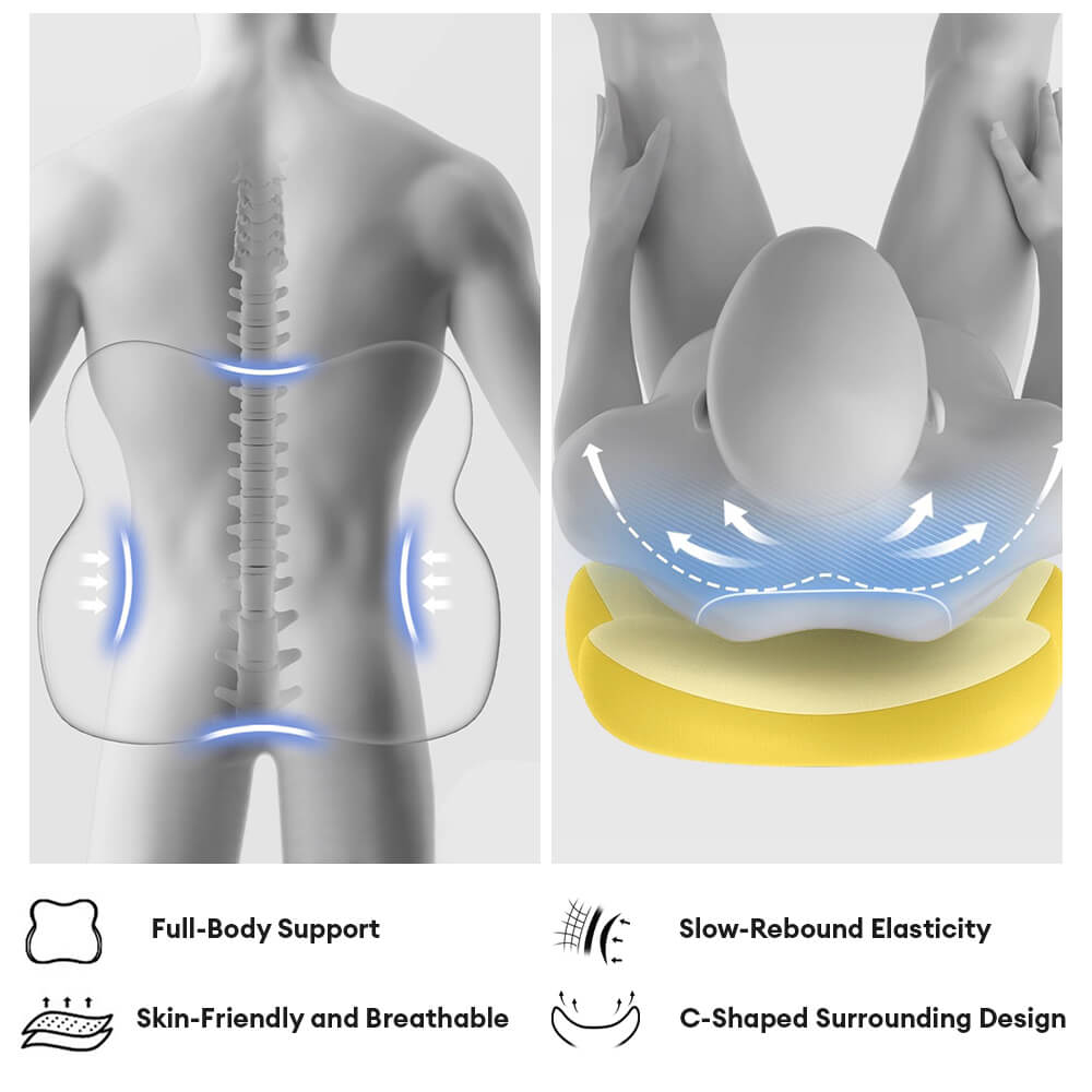 Ergonomic Butterfly-Shaped Memory Foam Lumbar Support Car Pillow