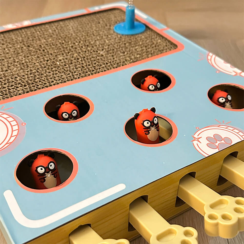 Fun Interactive Whack-a-Mole Cat Scratcher Cat Toy