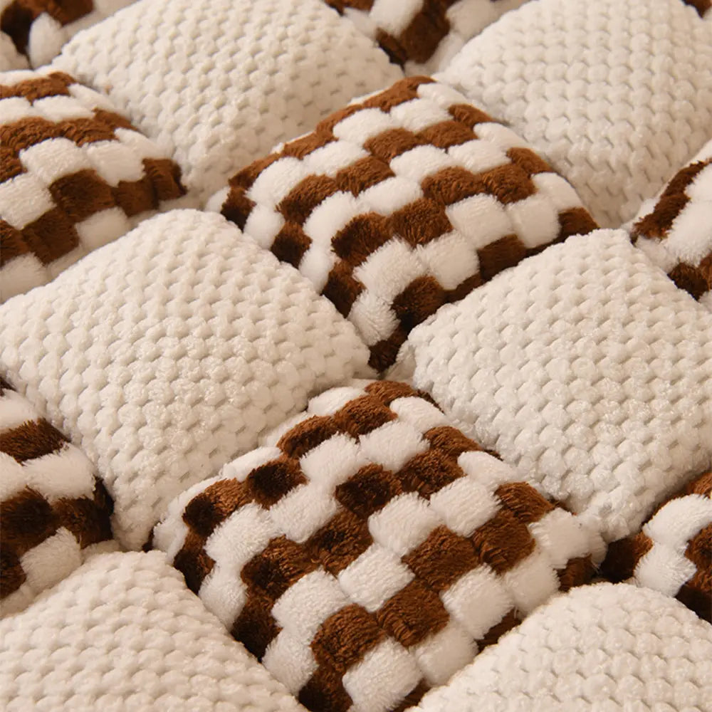 Handmade Plush Checkerboard Pet Mat Comfortable Couch Cover