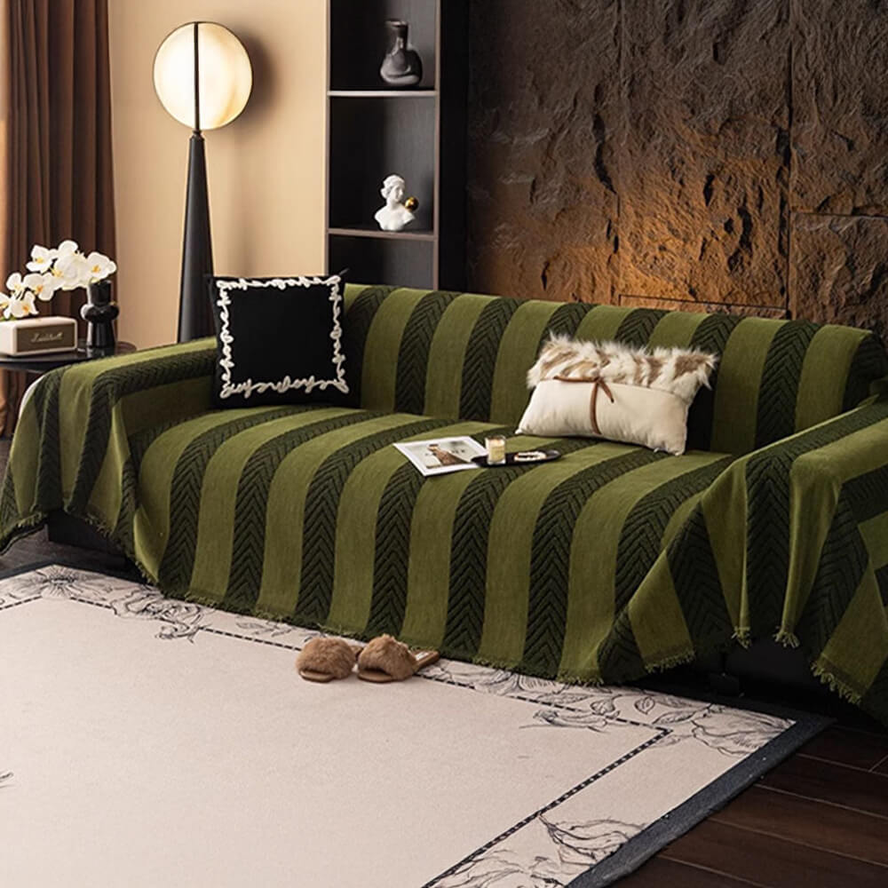 Herringbone Chenille Durable Throw Couch Cover with Seamless Pattern Stitching