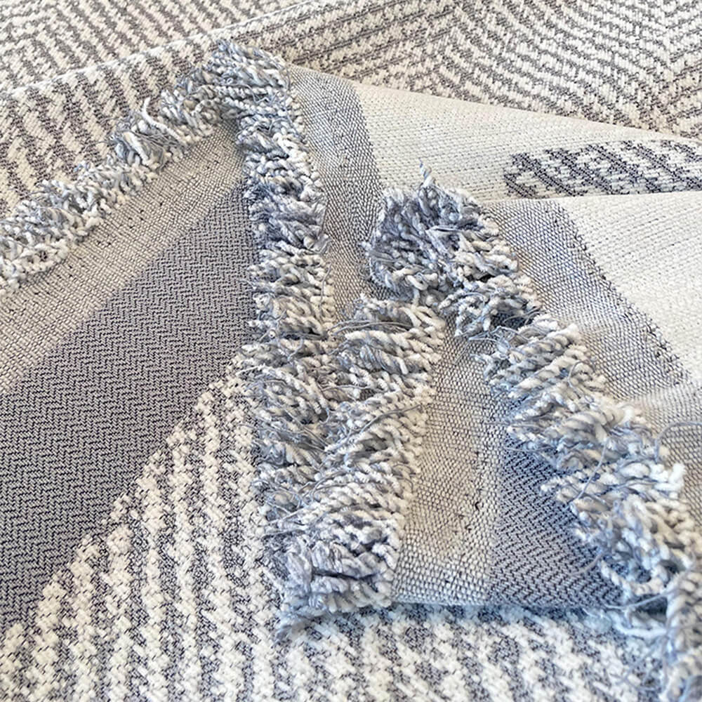 Herringbone Pattern Fringed Chenille Throw Couch Cover