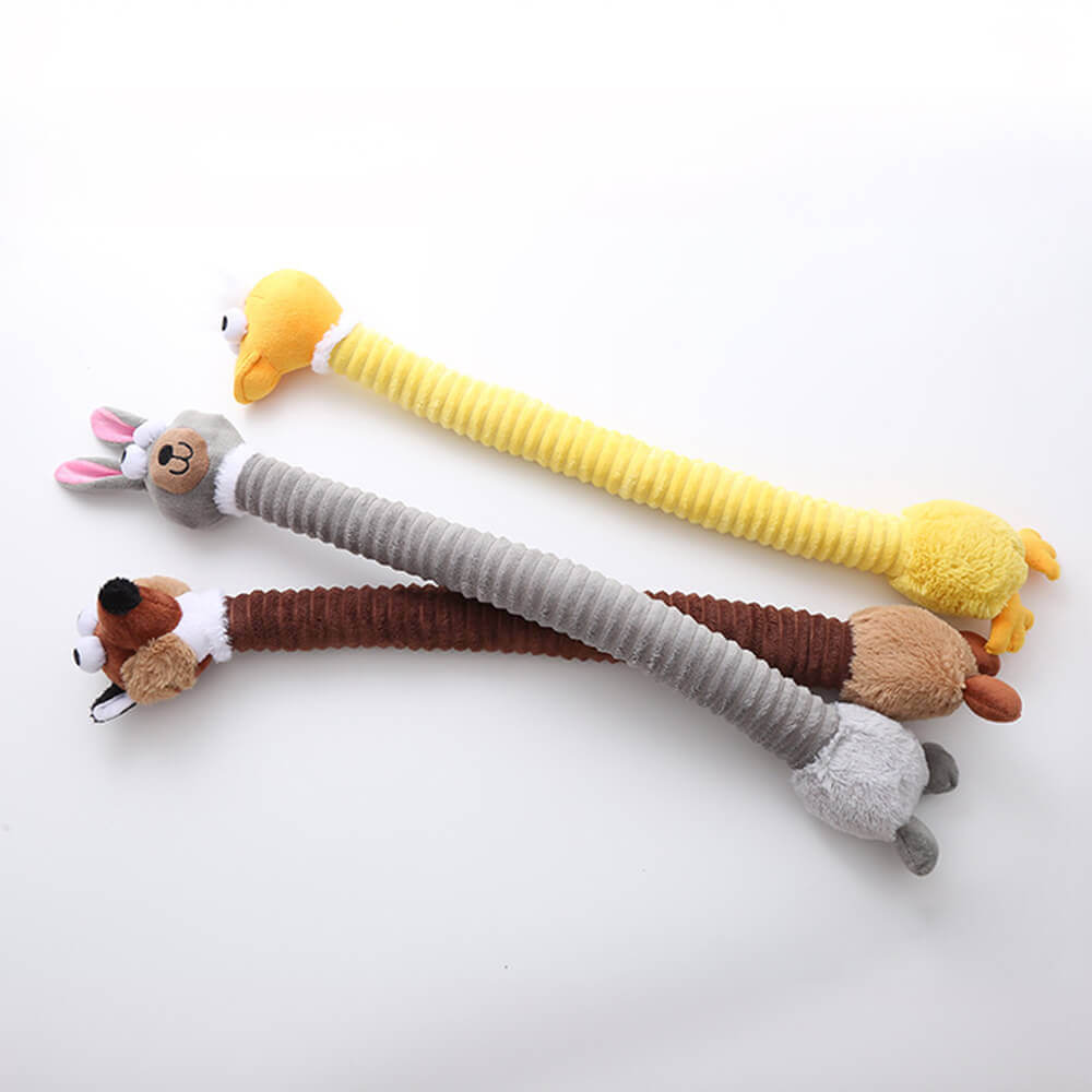 Juguete interactivo para masticar, juguete para perros de peluche con cuello largo, Animal