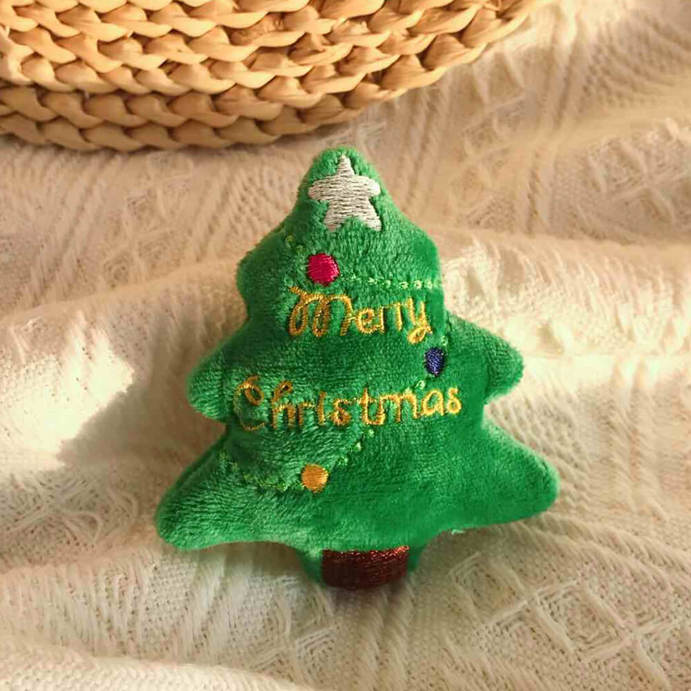 Mini Christmas Tree Squeaky Interactive Chew Plush Dog Toy