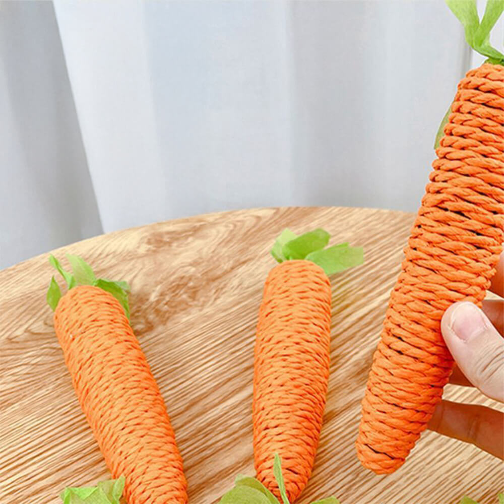 Natural Sisal Carrot Chew Toy Bite-Resistant Cat Teething Toy