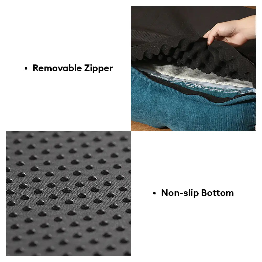 Plush Contrast Jacquard Neck Support Fashion Pet Bed