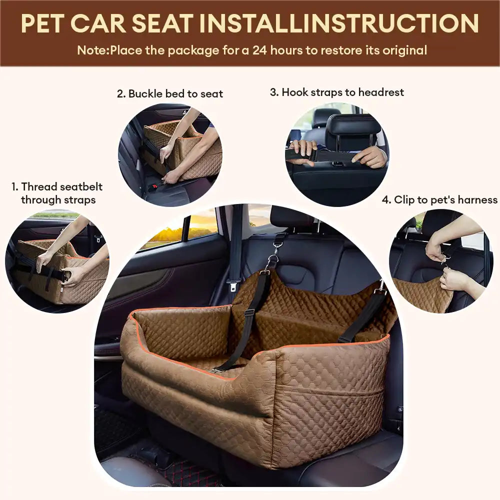 Portable Washable Travel Safety Large Dog Car Booster Seat Bed for Back Seat
