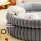 Round Plush Comfort Dog Bed With Raised Sides - Cuddling Bed