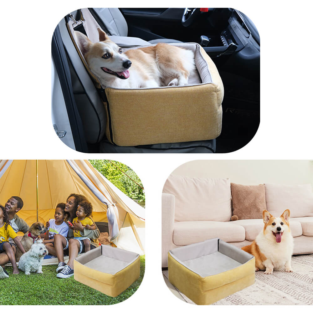 Asiento de seguridad de viaje Cama elevada gruesa para asiento de coche para perros