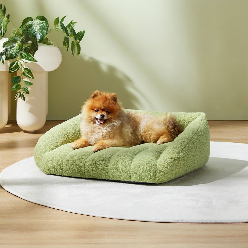 Ultra-Soft Faux Sherpa Fleece Orthopedic Warm Washable Dog Sofa Bed